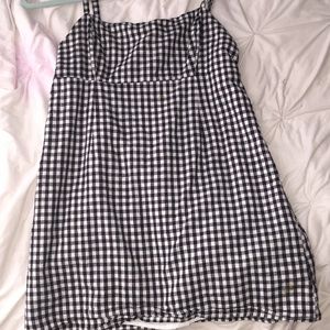 Black and white checkered mini dress
